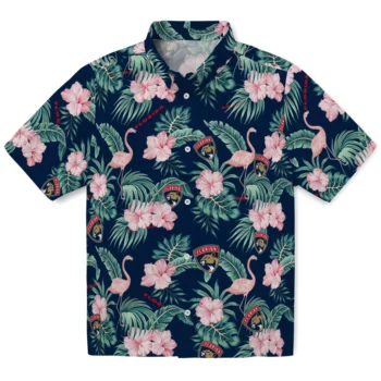 florida panthers flamingo palms red hawaiian shirts best selling