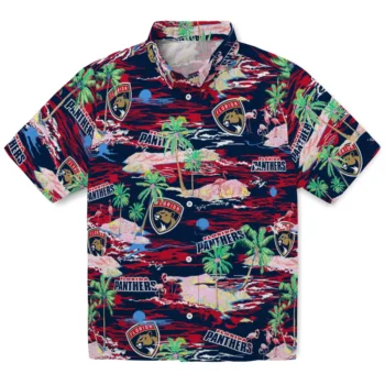 florida panthers flamingo retreat red hawaiian shirts best selling
