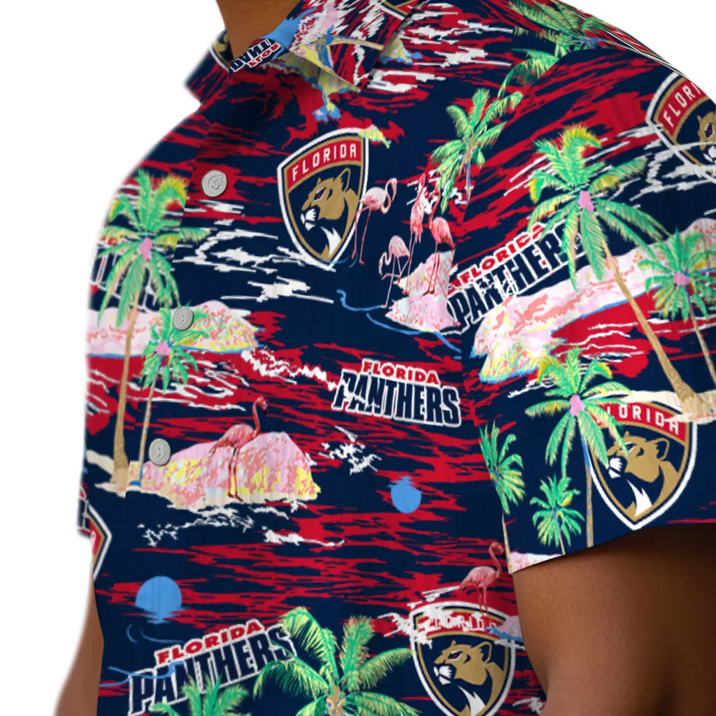 Florida Panthers Hawaiian Shirt - Hawaii Island florida panthers flamingo retreat red hawaiian shirts trendy