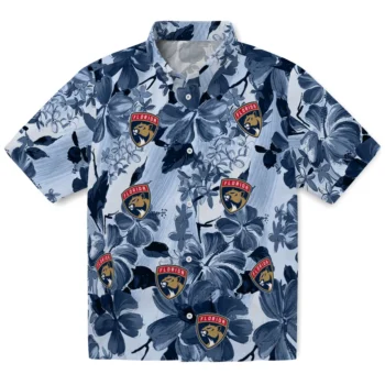 florida panthers hibiscus arrangement red hawaiian shirts best selling