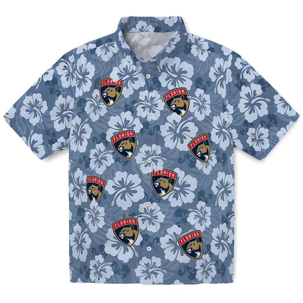 Florida Panthers Hawaiian Shirt - Hibiscus Cluster florida panthers hibiscus cluster red hawaiian shirts best selling