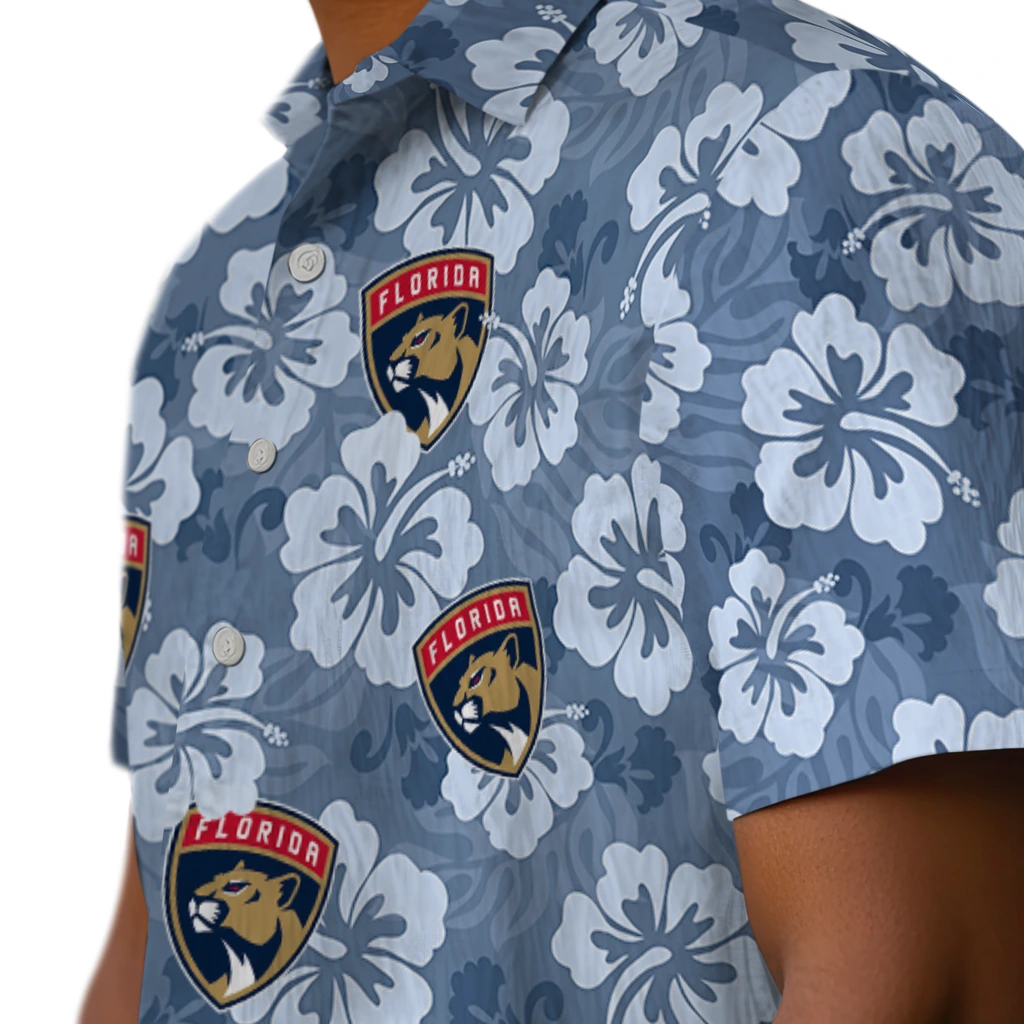 Florida Panthers Hawaiian Shirt - Hibiscus Cluster florida panthers hibiscus cluster red hawaiian shirts trendy