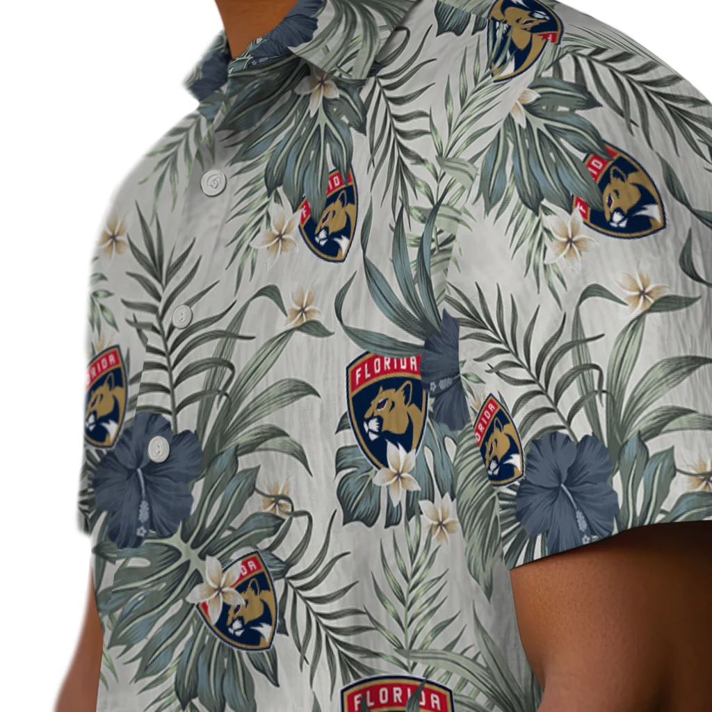 Florida Panthers Hawaiian Shirt - Hibiscus Designs florida panthers hibiscus designs beige hawaiian shirts trendy