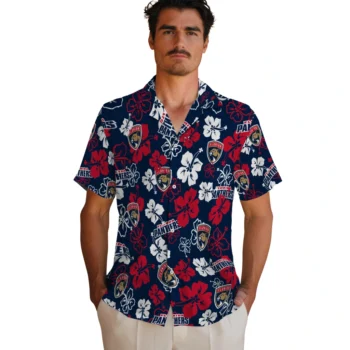 florida panthers hibiscus bloom red hawaiian shirts fashion forward