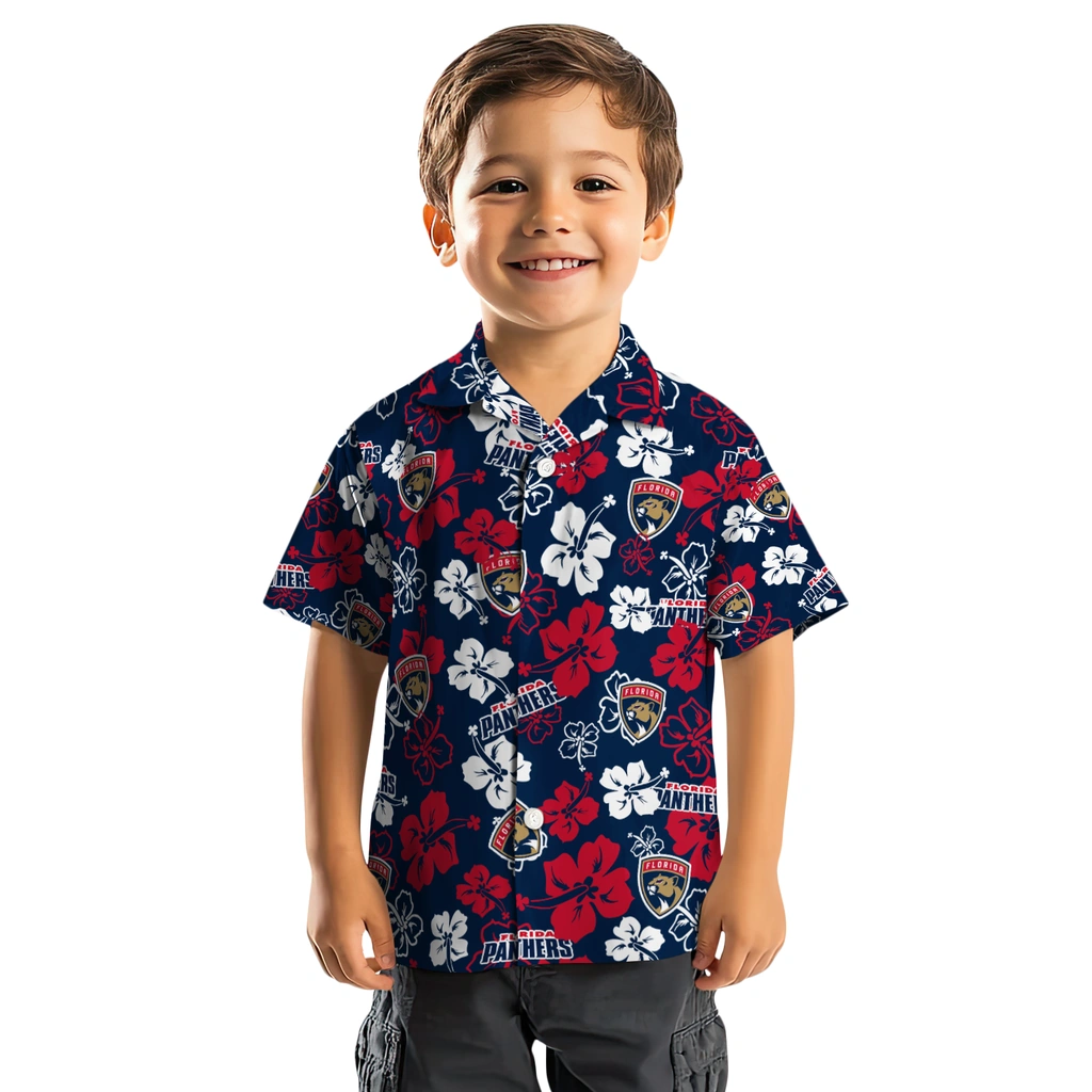 Florida Panthers Hawaiian Shirt - Hibiscus Flower Design florida panthers hibiscus bloom red hawaiian shirts top rated