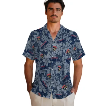 florida panthers hibiscus oasis red hawaiian shirts fashion forward