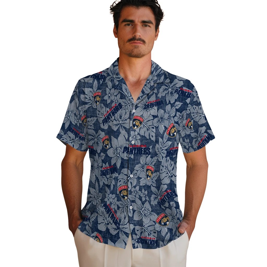 Florida Panthers Hawaiian Shirt - Hibiscus Oasis florida panthers hibiscus oasis red hawaiian shirts fashion forward