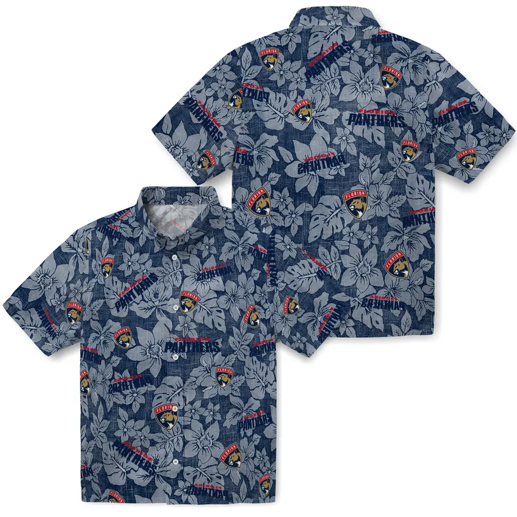 Florida Panthers Hawaiian Shirt - Hibiscus Oasis florida panthers hibiscus oasis red hawaiian shirts high quality