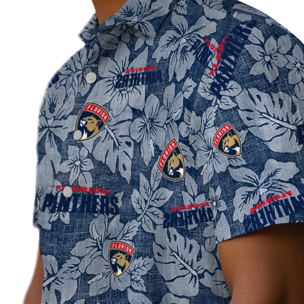 Florida Panthers Hawaiian Shirt - Hibiscus Oasis florida panthers hibiscus oasis red hawaiian shirts trendy