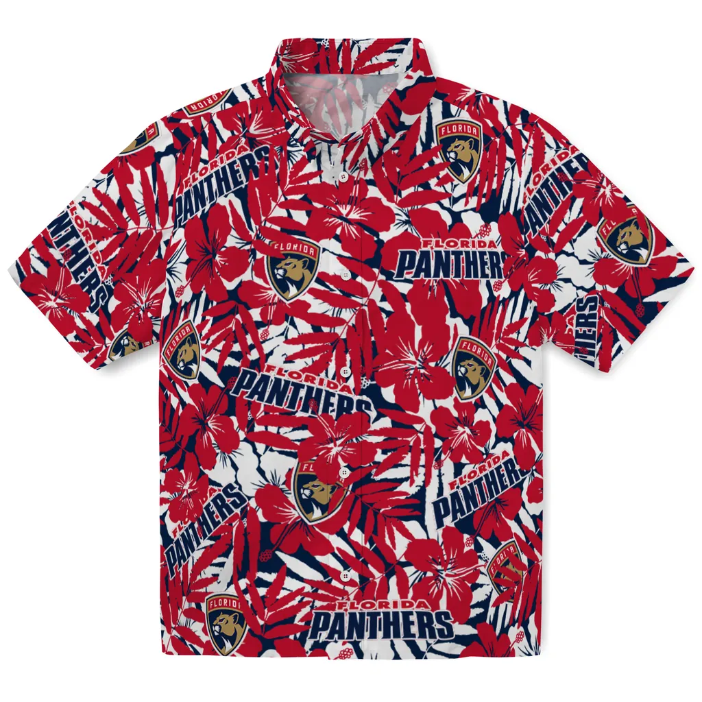 Florida Panthers Hawaiian Shirt - Hibiscus Overlay florida panthers hibiscus overlay hawaiian shirts best selling