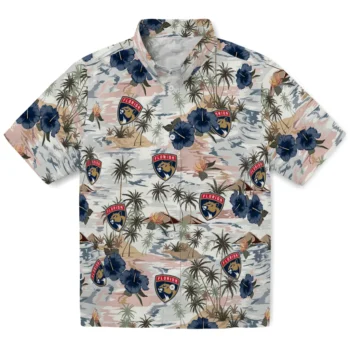 florida panthers hibiscus seaside white hawaiian shirts best selling