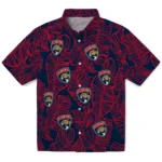 Florida Panthers Hawaiian Shirt – Leaf Outline