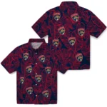Florida Panthers Hawaiian Shirt – Leaf Outline