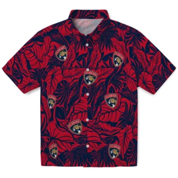 florida panthers monstera layer red hawaiian shirts best selling
