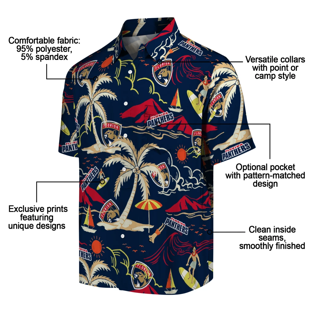 Florida Panthers Hawaiian Shirt - Palm Tree Island florida panthers palm tree island red hawaiian shirts new arrival