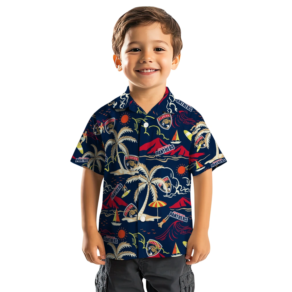 Florida Panthers Hawaiian Shirt - Palm Tree Island florida panthers palm tree island red hawaiian shirts top rated