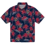 Florida Panthers Hawaiian Shirt – Palm Tree Motif