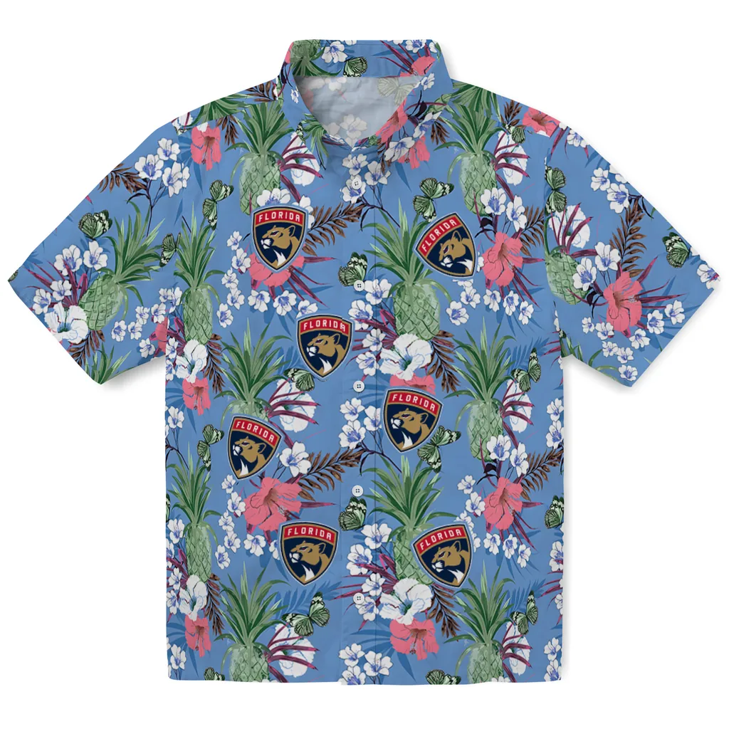 Florida Panthers Hawaiian Shirt - Pineapple Bouquet florida panthers pineapple bouquet best sky blue hawaiian shirts best selling