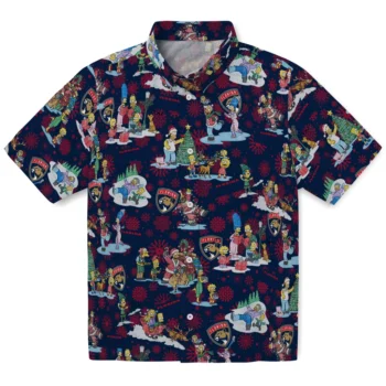 florida panthers simpsons christmas red hawaiian shirts best selling