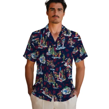 florida panthers simpsons christmas red hawaiian shirts fashion forward
