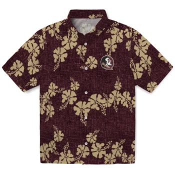 florida state seminoles hibiscus petals garnet hawaiian shirts best selling