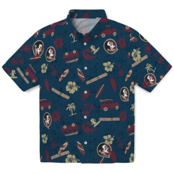 florida state seminoles beach vibe navy hawaiian shirts best selling