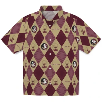 florida state seminoles balloon plaid garnet hawaiian shirts best selling