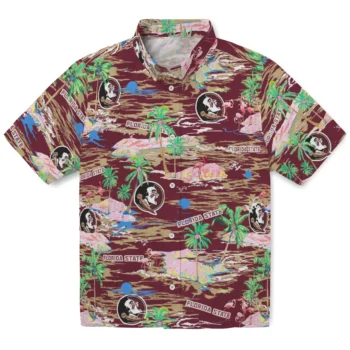 florida state seminoles flamingo retreat garnet hawaiian shirts best selling