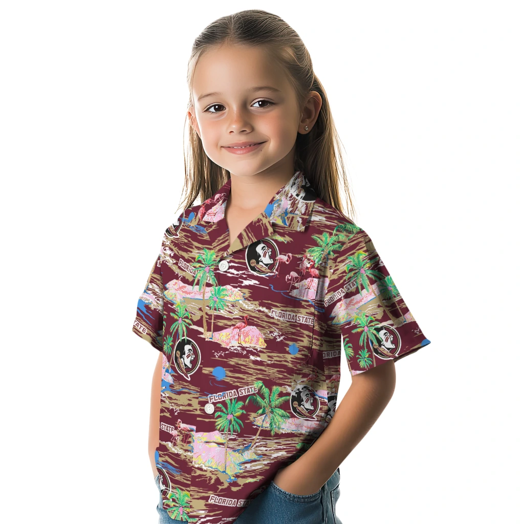 Florida State Seminoles Hawaiian Shirt - Hawaii Island florida state seminoles flamingo retreat garnet hawaiian shirts premium grade