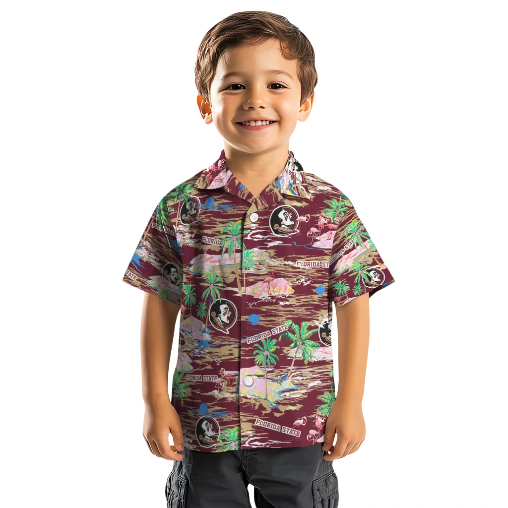Florida State Seminoles Hawaiian Shirt - Hawaii Island florida state seminoles flamingo retreat garnet hawaiian shirts top rated