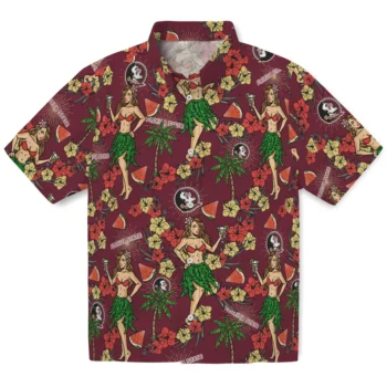 florida state seminoles hawaiian girls design garnet hawaiian shirts best selling