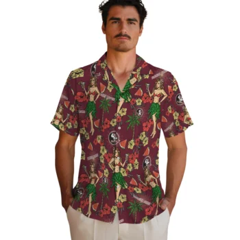 florida state seminoles hawaiian girls design garnet hawaiian shirts fashion forward