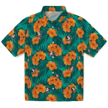 florida state seminoles hibiscus escape green hawaiian shirts best selling