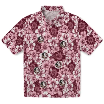 florida state seminoles hibiscus blooms garnet hawaiian shirts best selling