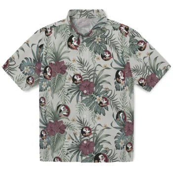 florida state seminoles hibiscus designs beige hawaiian shirts best selling