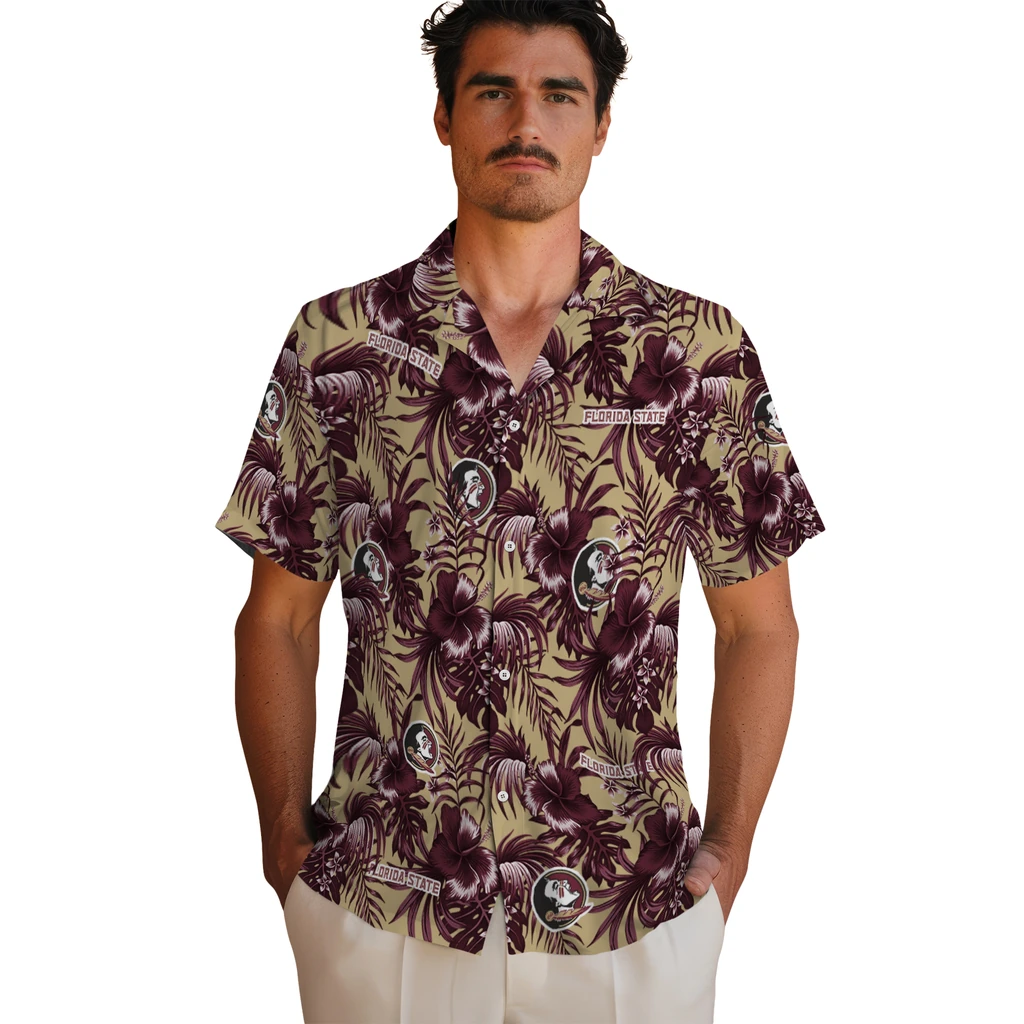 Florida State Seminoles Hawaiian Shirt - Hibiscus Exotic florida state seminoles hibiscus exotic garnet hawaiian shirts fashion forward
