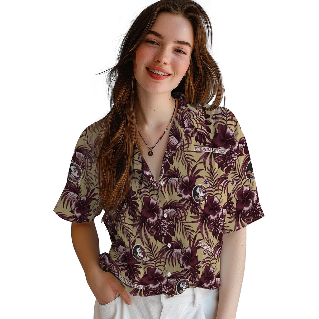 Florida State Seminoles Hawaiian Shirt - Hibiscus Exotic florida state seminoles hibiscus exotic garnet hawaiian shirts latest model
