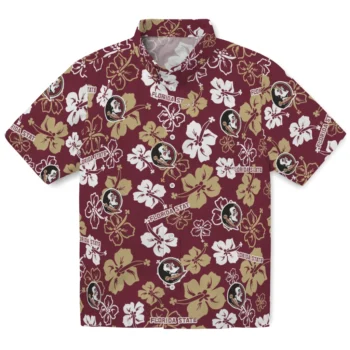 florida state seminoles hibiscus bloom garnet hawaiian shirts best selling