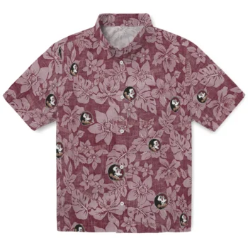 florida state seminoles hibiscus oasis garnet hawaiian shirts best selling