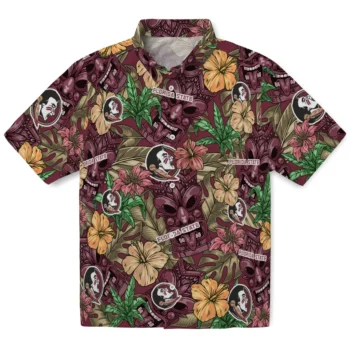 florida state seminoles tiki jungle garnet hawaiian shirts best selling