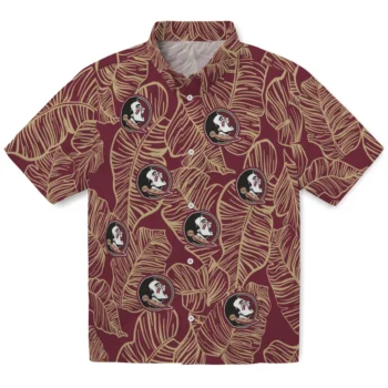 florida state seminoles leaf outline garnet hawaiian shirts best selling