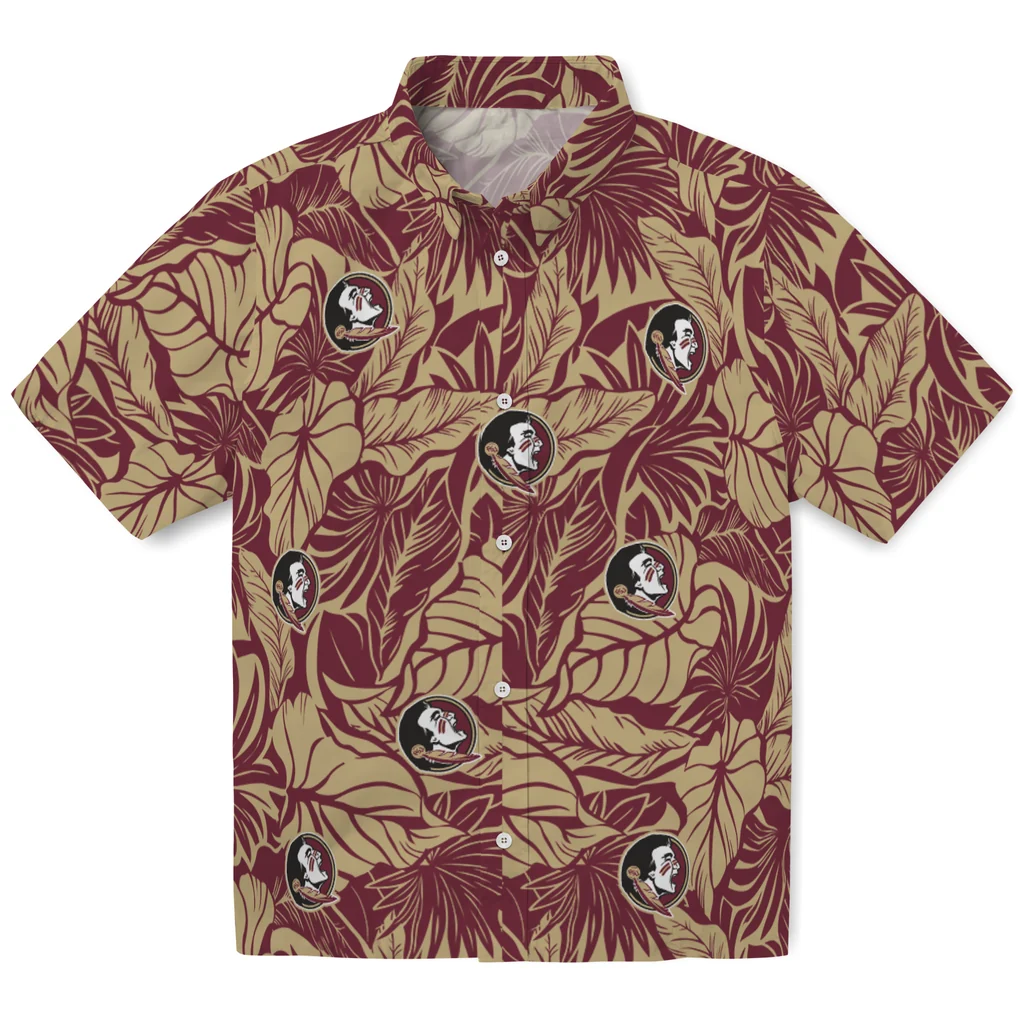 Florida State Seminoles Hawaiian Shirt - Monstera Layer florida state seminoles monstera layer garnet hawaiian shirts best selling