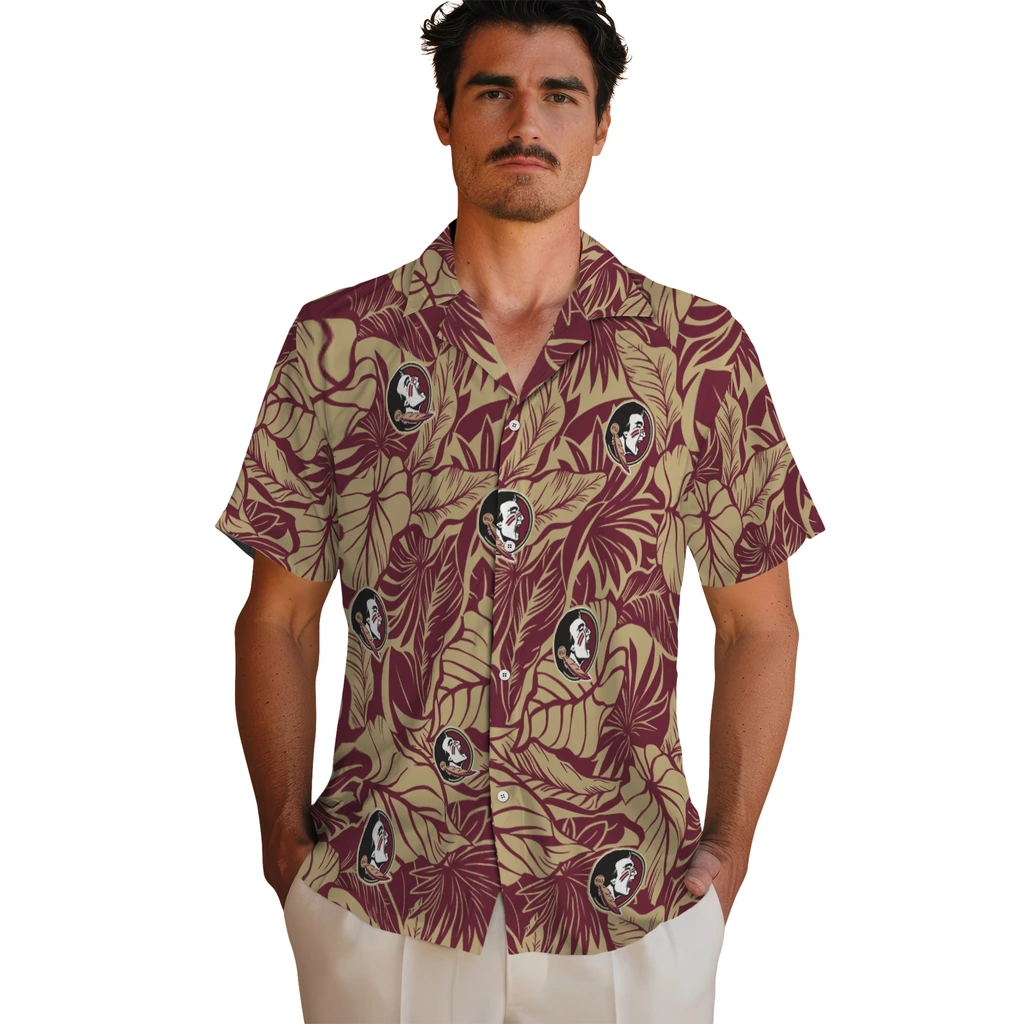 Florida State Seminoles Hawaiian Shirt - Monstera Layer florida state seminoles monstera layer garnet hawaiian shirts fashion forward