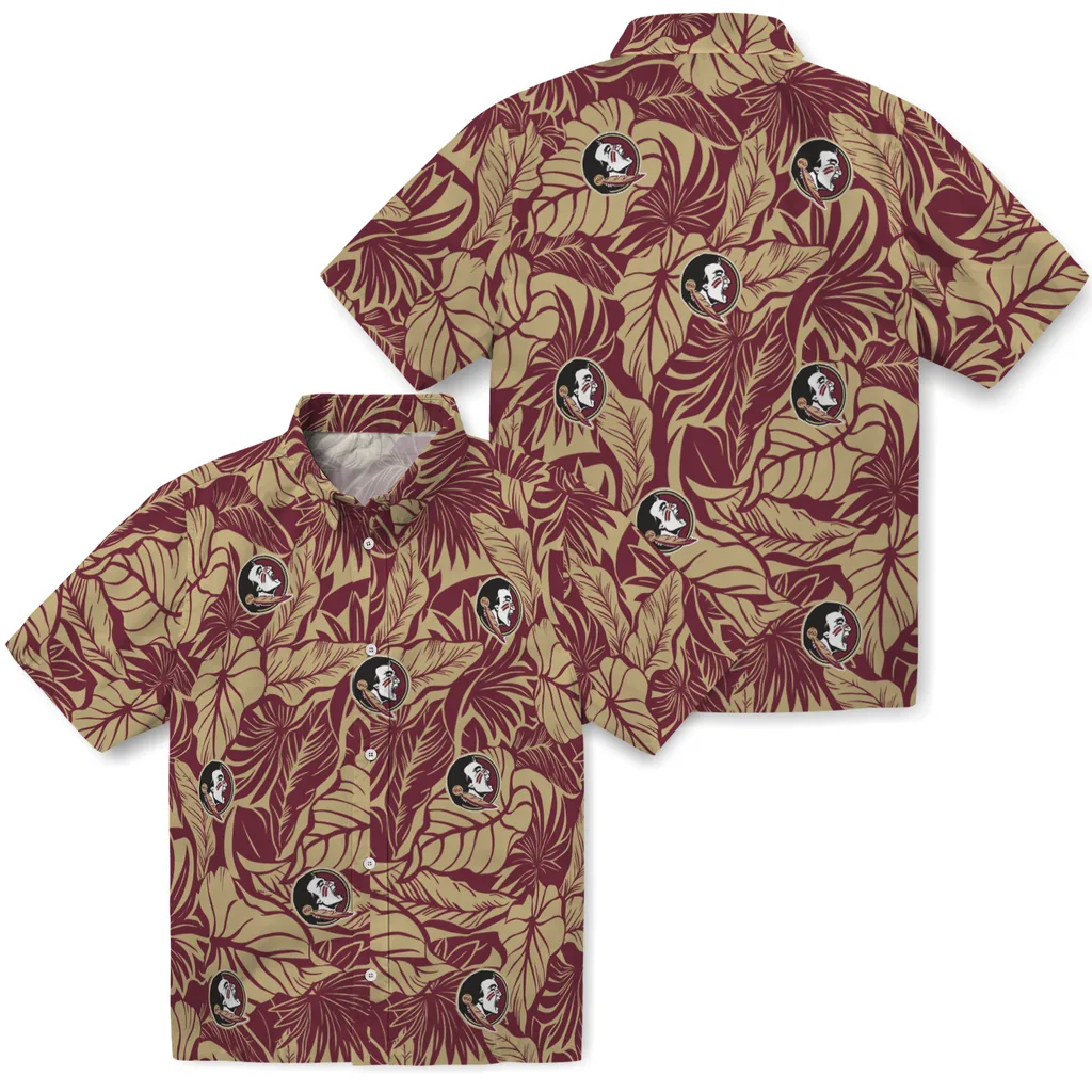 Florida State Seminoles Hawaiian Shirt - Monstera Layer florida state seminoles monstera layer garnet hawaiian shirts high quality