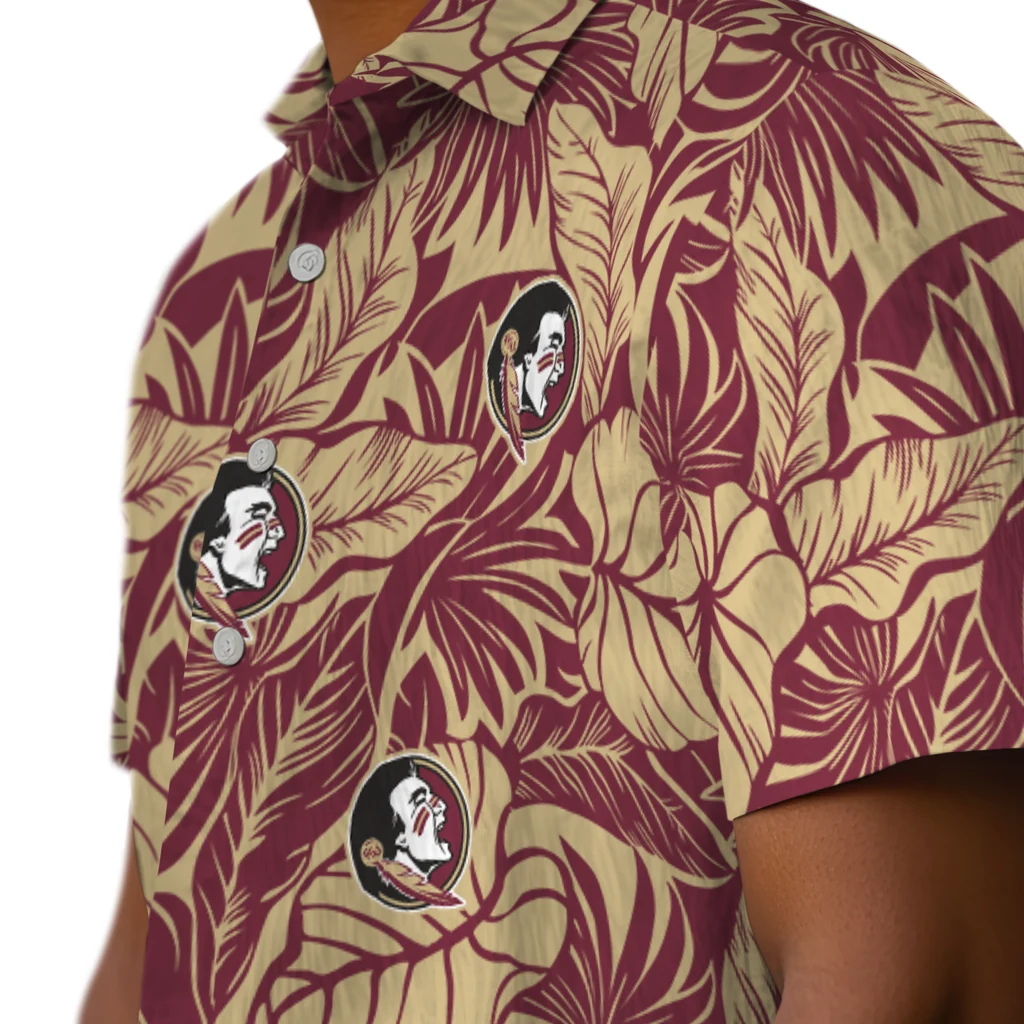 Florida State Seminoles Hawaiian Shirt - Monstera Layer florida state seminoles monstera layer garnet hawaiian shirts trendy