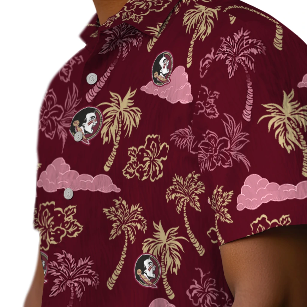 Florida State Seminoles Hawaiian Shirt - Palm And Clouds florida state seminoles palm and clouds garnet hawaiian shirts trendy