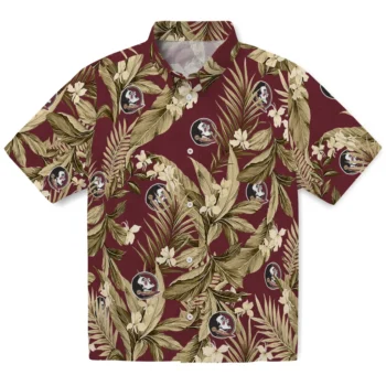 florida state seminoles palm leaves garnet hawaiian shirts best selling