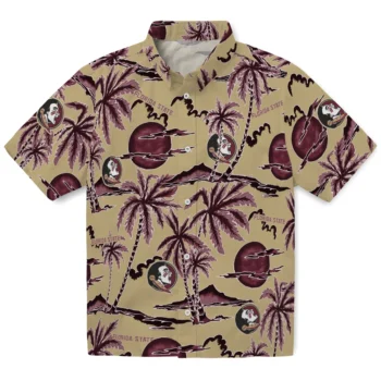 florida state seminoles palm sunset hawaiian shirts best selling