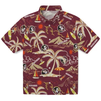 florida state seminoles palm tree island garnet hawaiian shirts best selling
