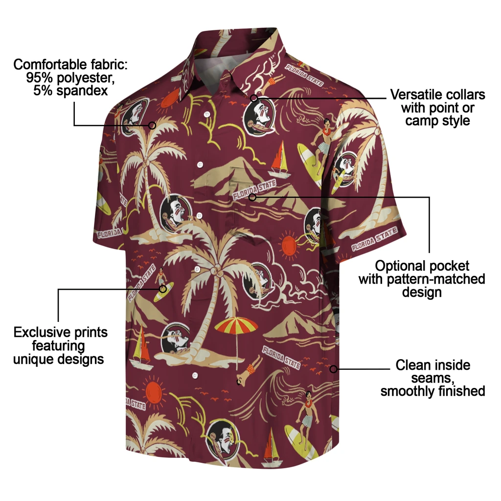 Florida State Seminoles Hawaiian Shirt - Palm Tree Island florida state seminoles palm tree island garnet hawaiian shirts new arrival